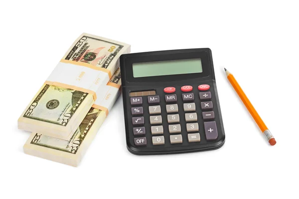 Calculator and money — Stock Photo, Image