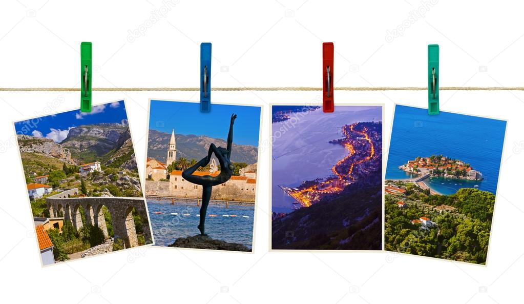 Montenegro travel images (my photos) on clothespins