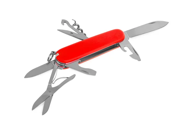 Beyaz arka plan üzerinde izole bıçak multitool — Stok fotoğraf