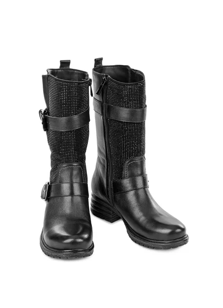 Schwarze Damenstiefel — Stockfoto