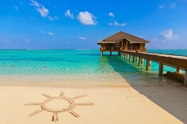 Zeichnung Sonne am Strand — Stockfoto