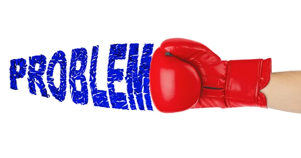 Boxning handske och ordet Problem — Stockfoto