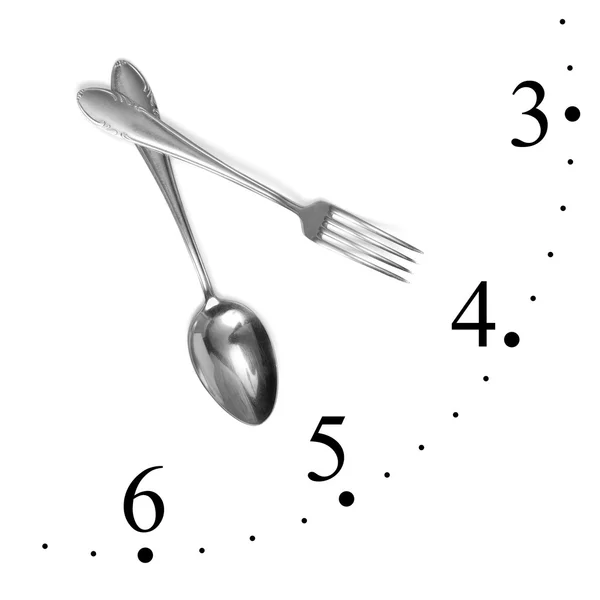 Horloge en fourchette et cuillère — Photo
