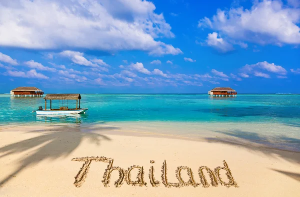 Parola Thailandia sulla spiaggia — Foto Stock