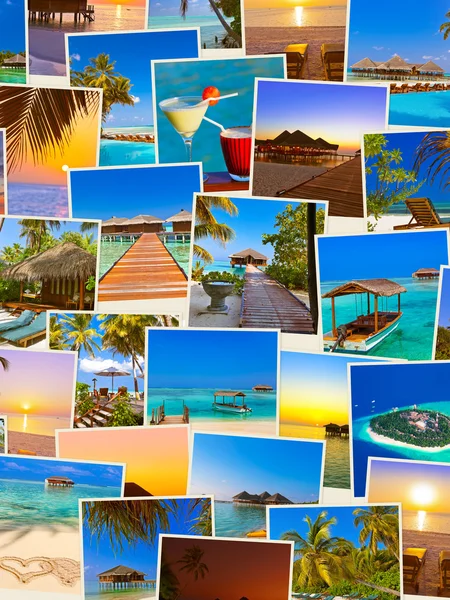 Pila de fotos de la playa de Maldivas (mis fotos ) — Foto de Stock