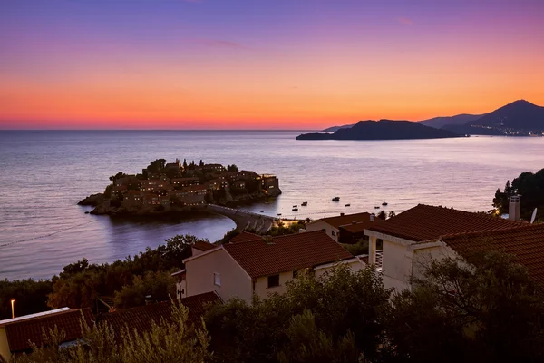 섬 Sveti Stefan-몬테네그로 — 스톡 사진