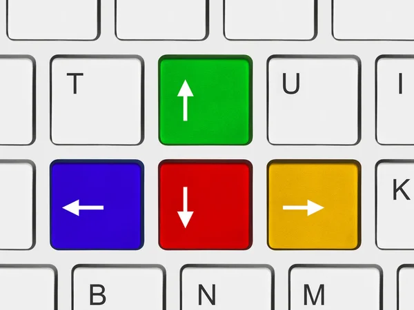 Pijlen knoppen op het toetsenbord van de computer — Stockfoto