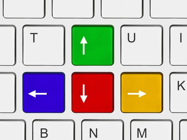 Pilarna knappar på datorns tangentbord — Stockfoto