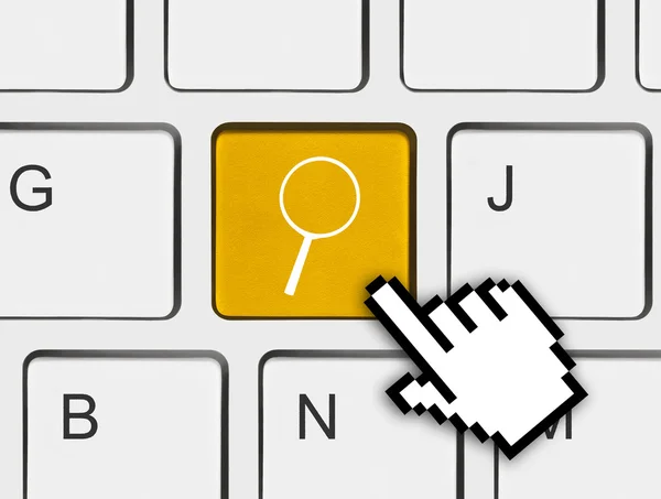 検索キーとコンピューターのキーボード — ストック写真