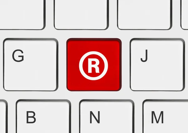 Computer keyboard with Registered mark symbol — Stock Photo, Image