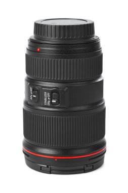 Kamera lensi beyaz arkaplanda izole edildi