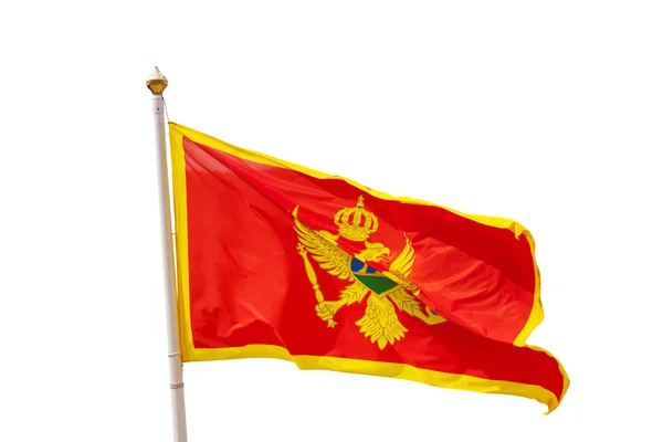 Montenegro vlag geïsoleerd op witte achtergrond — Stockfoto