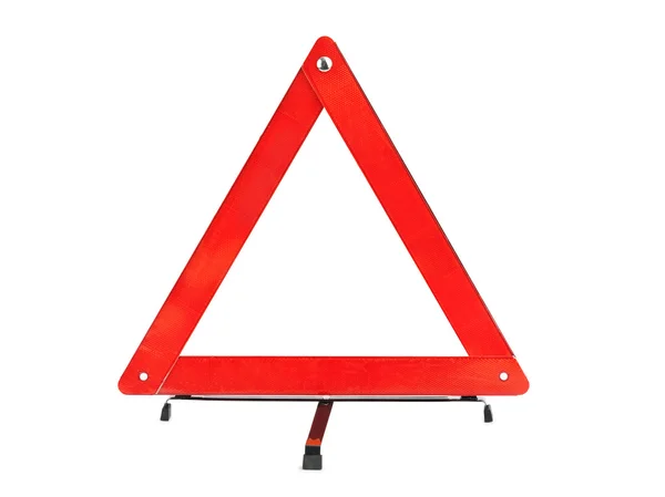 Panneau d'avertissement voiture - triangle rouge — Photo