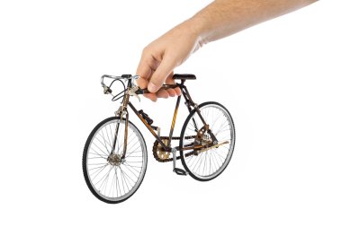 beyaz arkaplanda izole edilmiş oyuncak bisiklet