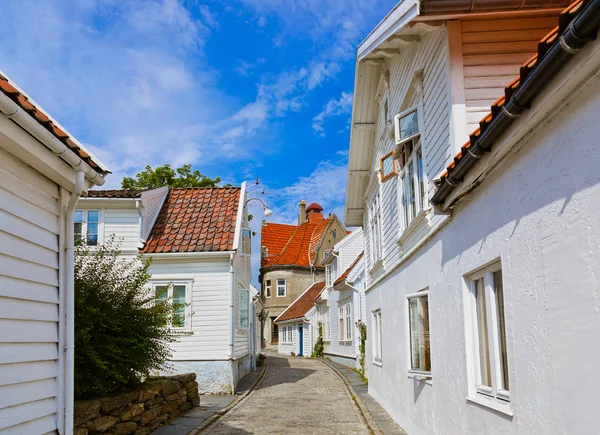Rua no centro antigo de Stavanger - Noruega — Fotografia de Stock