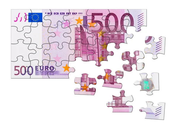 Money puzzle isolated on white background — Stock Photo, Image