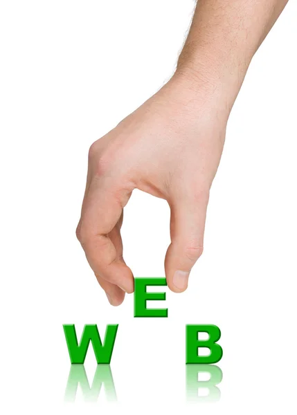 Kéz- és word web — Stock Fotó