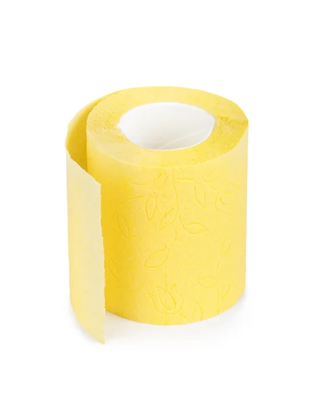 Žlutý toaletní papír — Stock fotografie