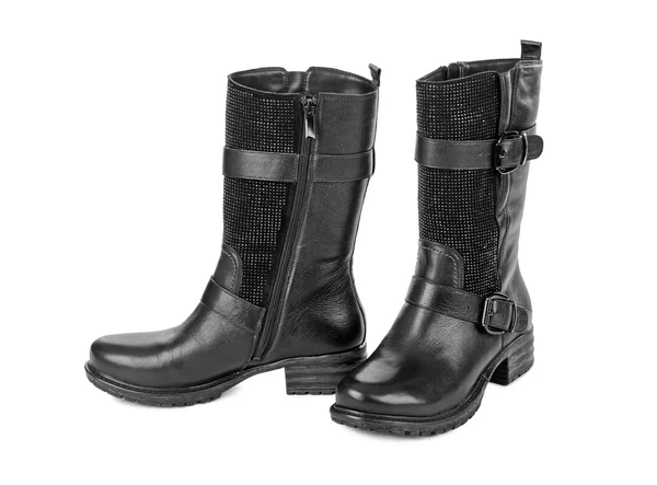 Schwarze Damenstiefel — Stockfoto