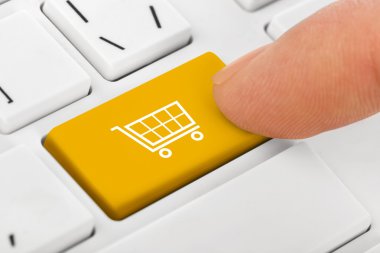 Bilgisayar dizüstü klavye ile alışveriş anahtar