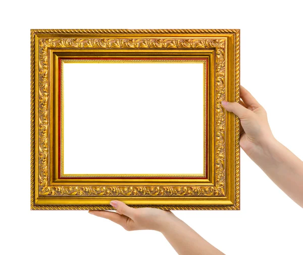 Frame in handen — Stockfoto