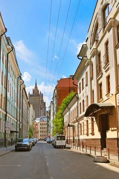 Παλιό δρόμο στο κέντρο της Ρωσίας Μόσχα — Φωτογραφία Αρχείου