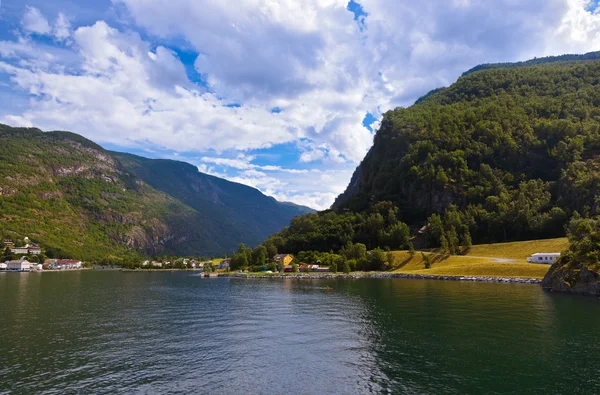 Naeroyfjord fjordu v Norsku - slavné stránky unesco — Stock fotografie