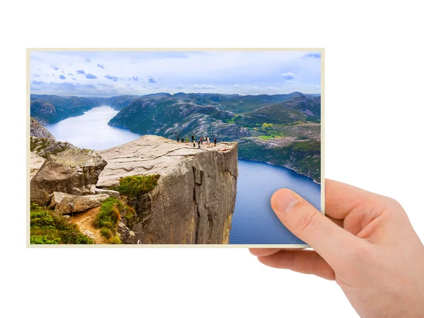 Noorwegen reisfotografie in hand (mijn foto) — Stockfoto