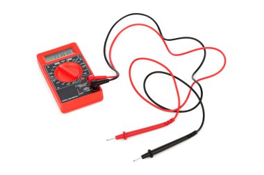 Beyaz arka plan üzerinde izole elektrik multimetre