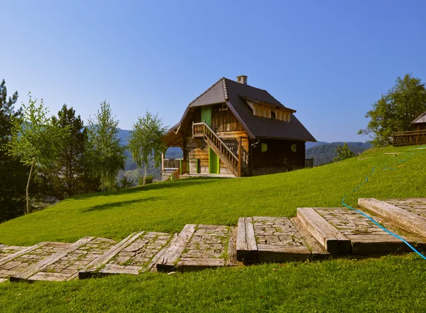 Traditioneel dorp Drvengrad Mecavnik - Servië — Stockfoto