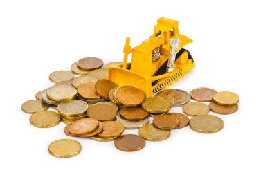 Oyuncak buldozer ve para sikke