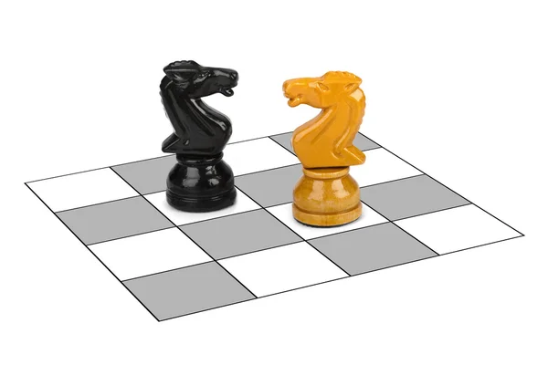 Σκάκι ιππότες που απομονώνονται σε λευκό φόντο — Φωτογραφία Αρχείου