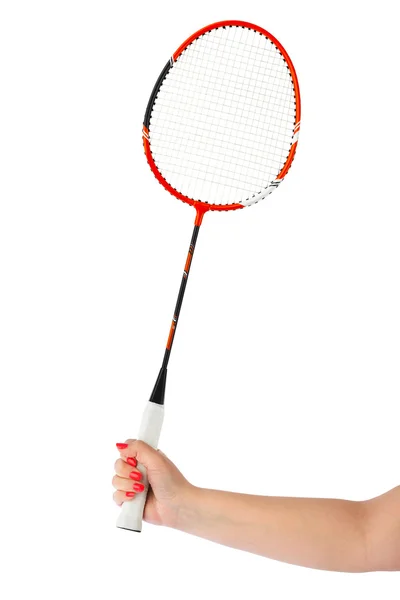 Ruka s badminton raketa — Stock fotografie