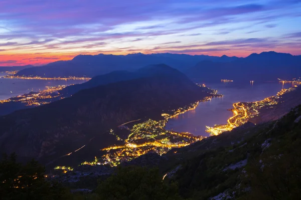 Kotor Bay en Sunset - Montenegro —  Fotos de Stock