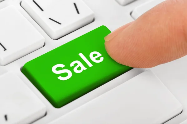 Computer notebook keyboard with Sale key — Stock Photo, Image