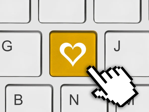 Computer keyboard with love key — Stock Photo, Image