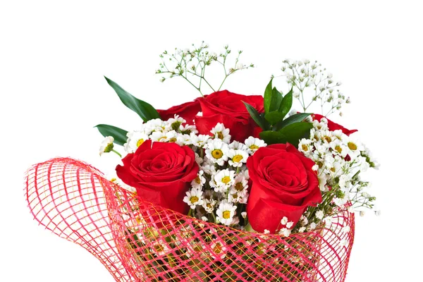 Roses bouquet isolated on white background Stock Photo