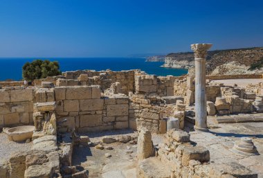 Limasol Kıbrıs 'taki antik Kourion arkeoloji sahası - seyahat geçmişi