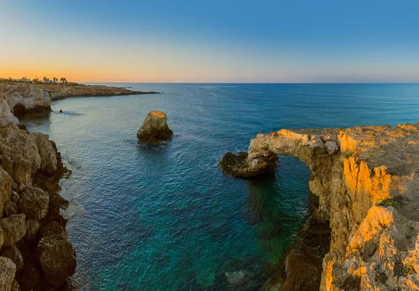 Milenci Most Při Východu Slunce Ayia Napa Kypr Příroda Pozadí — Stock fotografie