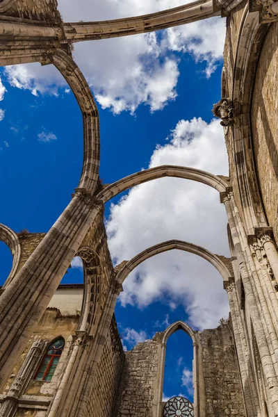 Ruins Destroyed Carmo Church Lisbon Portugal Architecture Background — Stock Photo, Image