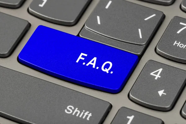 Computer Notebook Keyboard Faq Key Technology Background — Stock Photo, Image