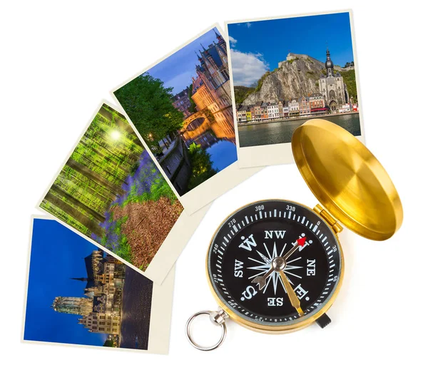 Belgium Travel Images Photos Compass Architecture Nature Concept — Stock Photo, Image