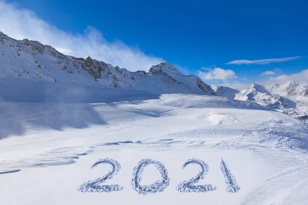 2021 Sur Neige Montagne Hochgurgl Autriche Arrière Plan Nature Sport — Photo
