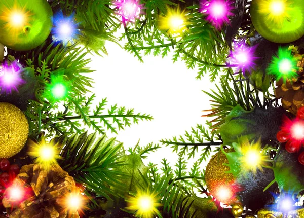 Christmas Wreath Isolated White Background — Stock Photo, Image