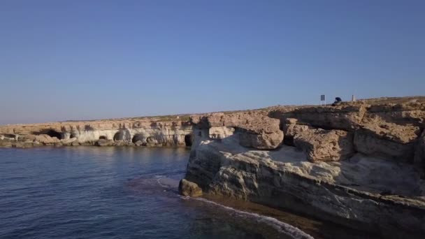 Slavné Mořské Jeskyně Ayia Napa Kypr — Stock video