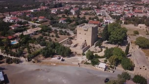 Zamek Kolossi Limassol Cypr Widok Lotu Ptaka — Wideo stockowe