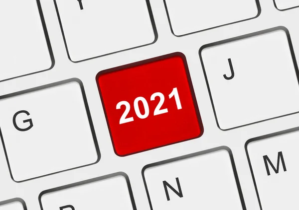 2021 Tuşlu Bilgisayar Klavyesi Tatil Kavramı — Stok fotoğraf