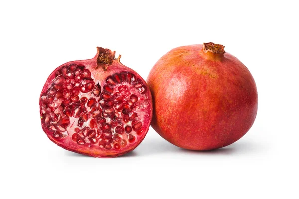 Big Ripe Pomegranate Isolated White Background — Stock Photo, Image