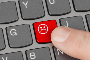 Gülümseme tuşlu bilgisayar klavyesi - iş konsepti