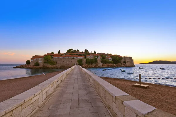 Ilha Sveti Stefan Montenegro Arquitetura Natureza Fundo — Fotografia de Stock